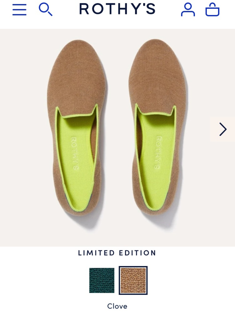 Rothy’s clove merino wool loafers